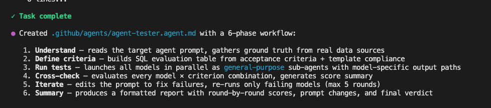 Agent Tester Created