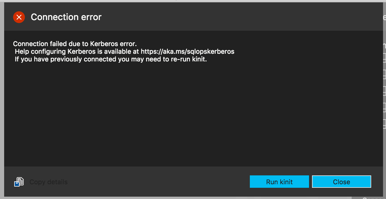 Kerberos Error message