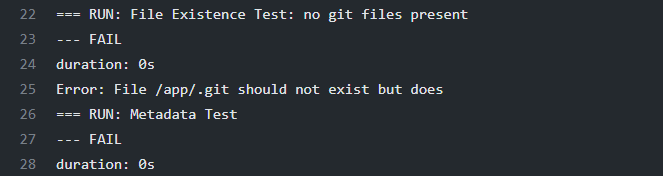 The first test failed